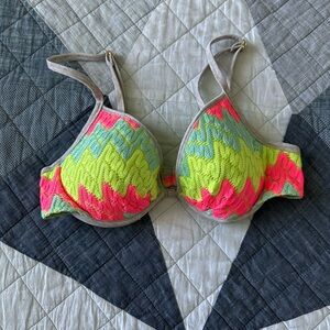 Victoria's Secret Neon Pink and Yellow Bra